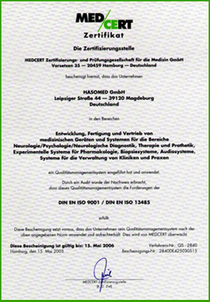 ISO9001 certificate